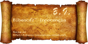 Bibescó Innocencia névjegykártya